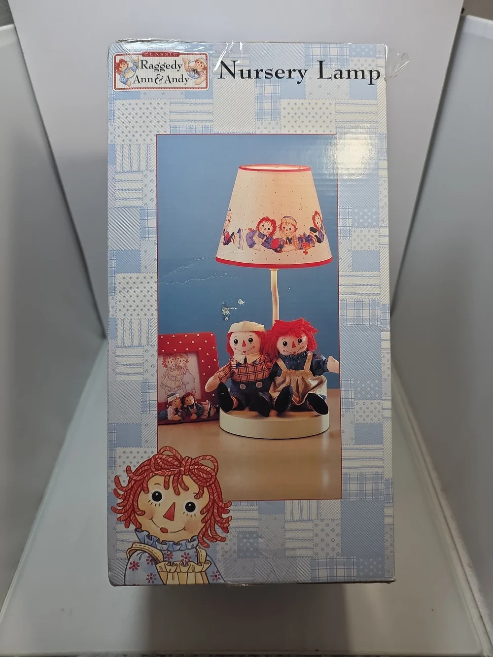 Raggedy Ann & Andy Nursery Lamp w/ Plush Dolls NIB Vintage